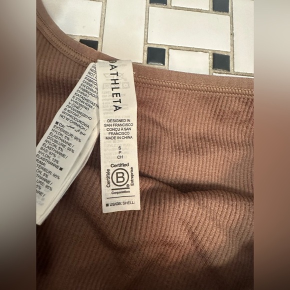 Athleta Ribbed Brown Top - Picture 3 of 4